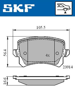 Фото Колодки гальмівні дискові задні, комплект SKF VKBP 90023